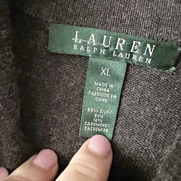 LRL Silk & Cashmere Sleeveless Gray Cowl Neck‎ Midi Dress Women's Size XL - Picture 5 of 11